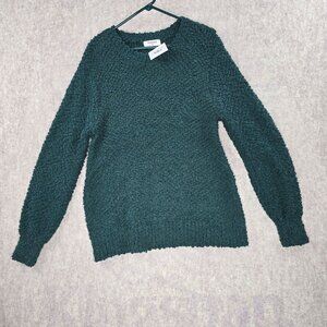 Zenana Medium Green Popcorn Ballon Sweater